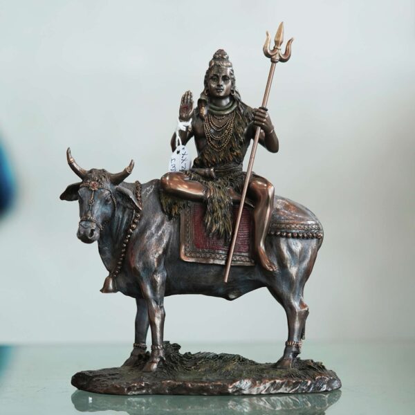 Bronze Shiv with Cow Artisan Creation