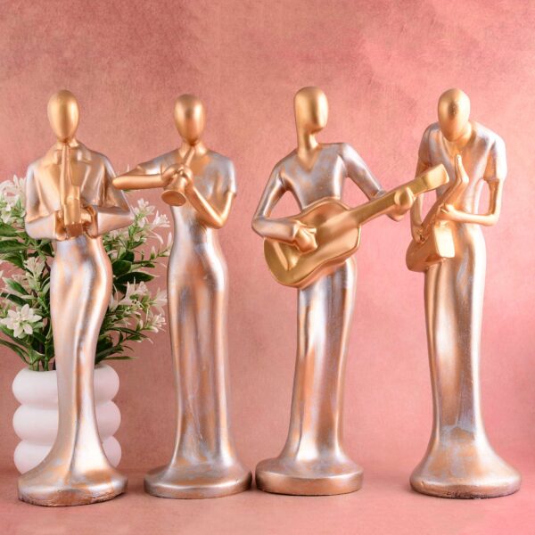 Modern Metal Musician Statue - Golden - Music Décor & Gift Idea