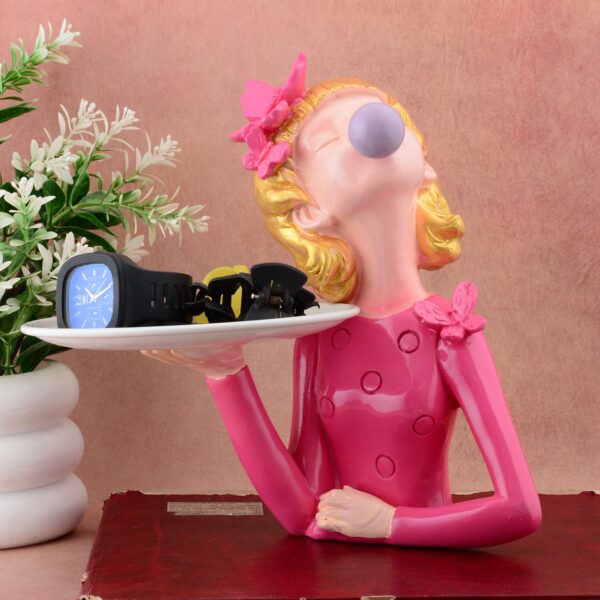 Resin Bubble Girl Figurine - Pink - Desktop Organizer & Home Décor